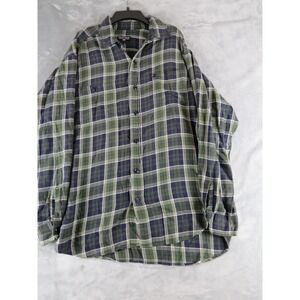 Polo Jeans Co. Ralph Lauren Mens Plaid Button Down Shirt, Green Blue,‎ Casual